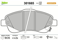 Brake Pad Set, disc brake FIRST 301665 Valeo