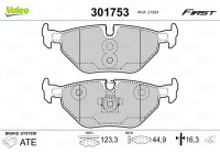 Brake Pad Set, disc brake FIRST 301753 Valeo
