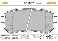 Brake Pad Set, disc brake FIRST 301867 Valeo