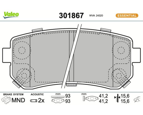 Brake Pad Set, disc brake FIRST 301867 Valeo