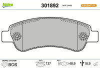 Brake Pad Set, disc brake FIRST 301892 Valeo