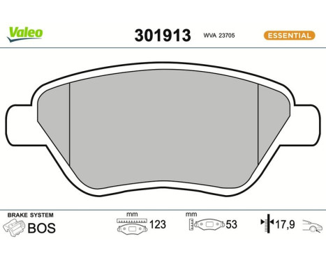 Brake Pad Set, disc brake FIRST 301913 Valeo