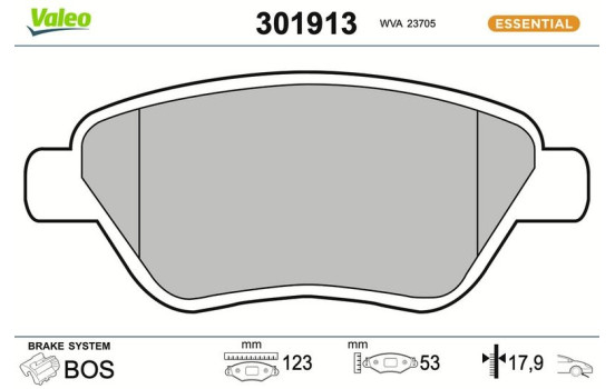 Brake Pad Set, disc brake FIRST 301913 Valeo