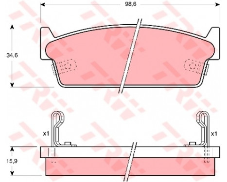 Brake Pad Set, disc brake GDB1002 TRW