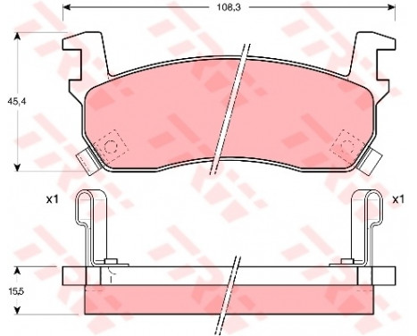 Brake Pad Set, disc brake GDB1004 TRW