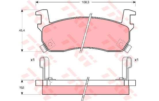 Brake Pad Set, disc brake GDB1004 TRW