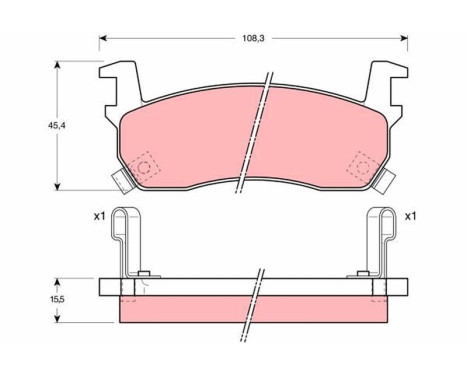 Brake Pad Set, disc brake GDB1004 TRW, Image 2