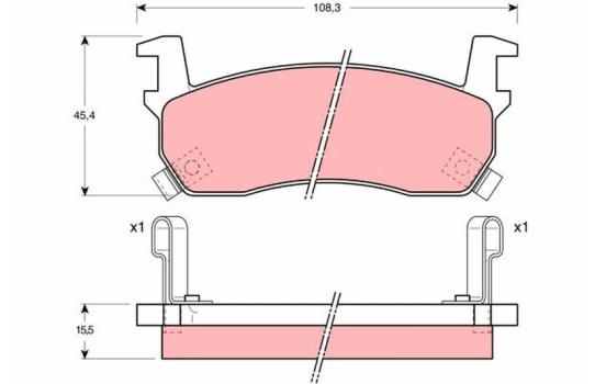 Brake Pad Set, disc brake GDB1004 TRW, Image 2