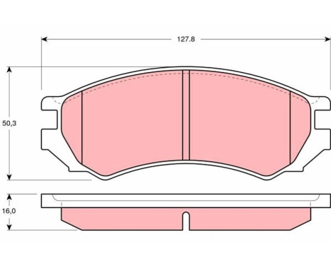 Brake Pad Set, disc brake GDB1005 TRW, Image 2