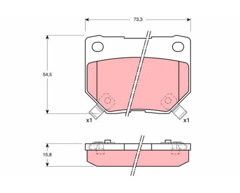 Brake Pad Set, disc brake GDB1007 TRW, Image 2