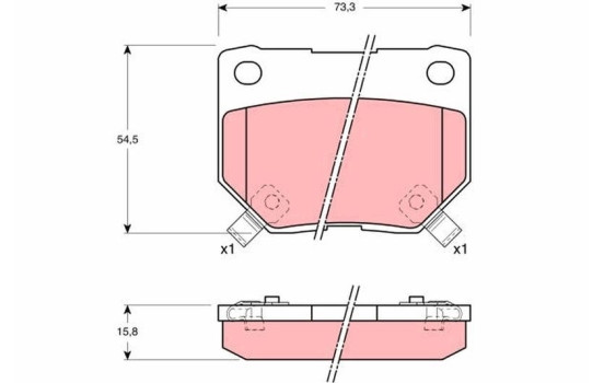 Brake Pad Set, disc brake GDB1007 TRW, Image 2