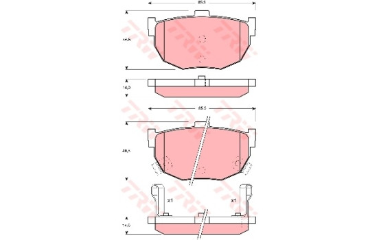 Brake Pad Set, disc brake GDB1010 TRW