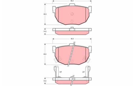 Brake Pad Set, disc brake GDB1010 TRW, Image 2