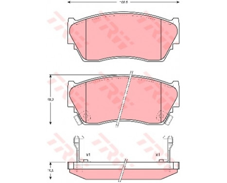 Brake Pad Set, disc brake GDB1012 TRW