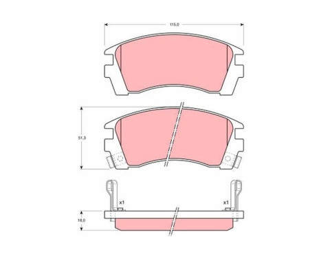 Brake Pad Set, disc brake GDB1013 TRW