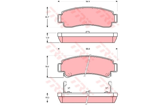 Brake Pad Set, disc brake GDB1014 TRW