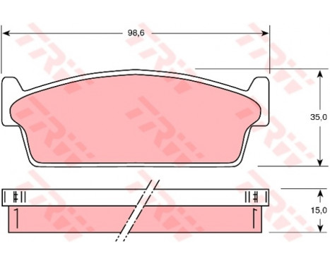 Brake Pad Set, disc brake GDB1021 TRW