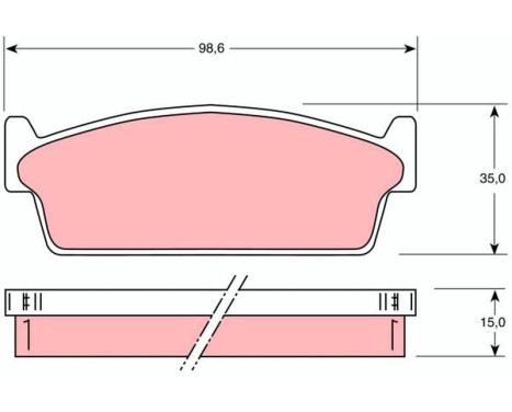 Brake Pad Set, disc brake GDB1021 TRW, Image 2