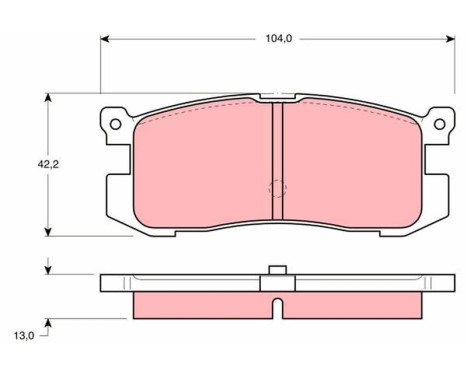 Brake Pad Set, disc brake GDB1025 TRW, Image 2