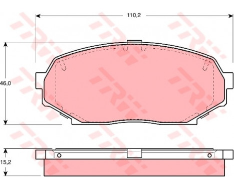 Brake Pad Set, disc brake GDB1028 TRW