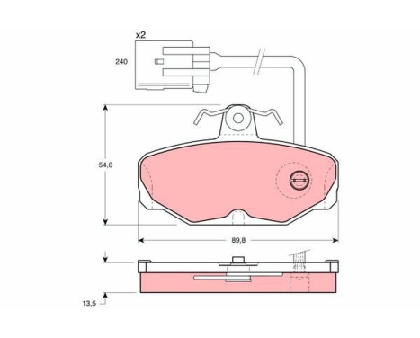 Brake Pad Set, disc brake GDB1035 TRW, Image 2