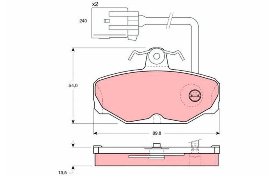 Brake Pad Set, disc brake GDB1035 TRW, Image 2