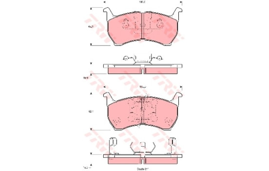 Brake Pad Set, disc brake GDB1036 TRW
