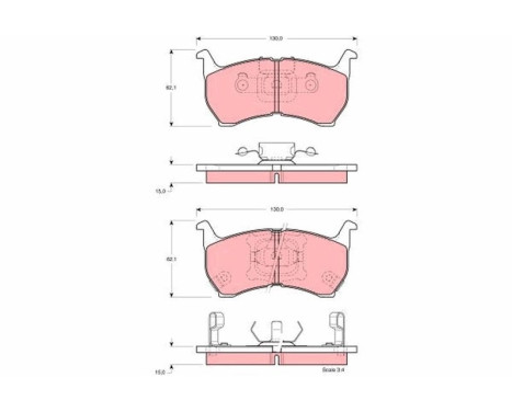 Brake Pad Set, disc brake GDB1036 TRW, Image 2