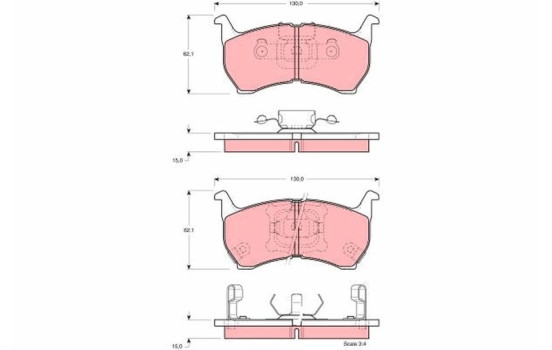 Brake Pad Set, disc brake GDB1036 TRW, Image 2