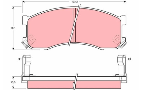 Brake Pad Set, disc brake GDB1037 TRW