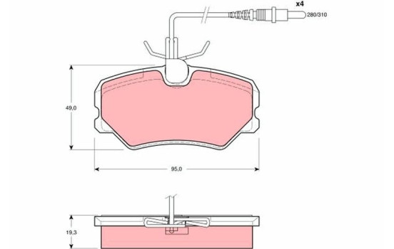 Brake Pad Set, disc brake GDB1039 TRW, Image 2