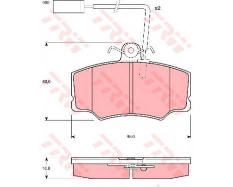 Brake Pad Set, disc brake GDB1045 TRW