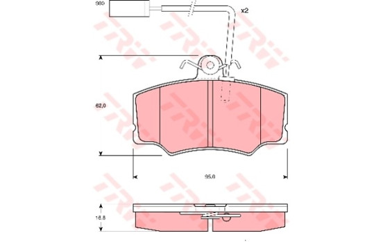 Brake Pad Set, disc brake GDB1045 TRW