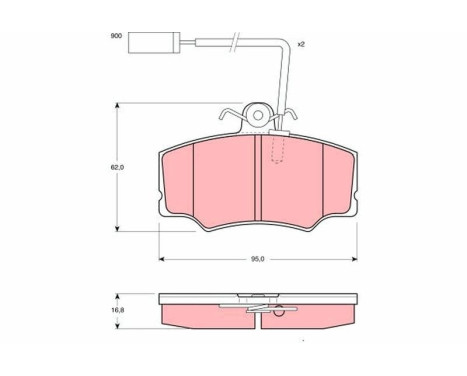 Brake Pad Set, disc brake GDB1045 TRW, Image 2