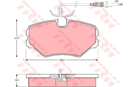Brake Pad Set, disc brake GDB1051 TRW