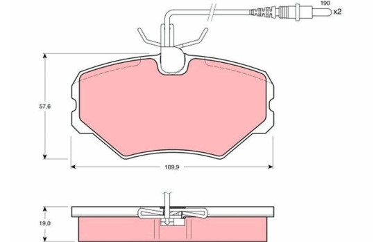 Brake Pad Set, disc brake GDB1051 TRW, Image 2