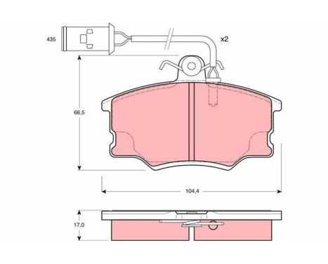Brake Pad Set, disc brake GDB1054 TRW