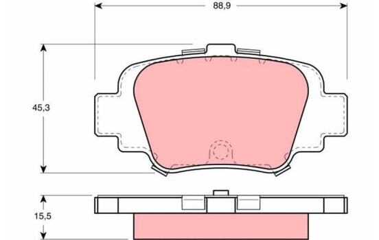 Brake Pad Set, disc brake GDB1060 TRW, Image 2