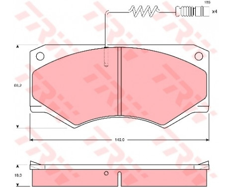 Brake Pad Set, disc brake GDB1067 TRW