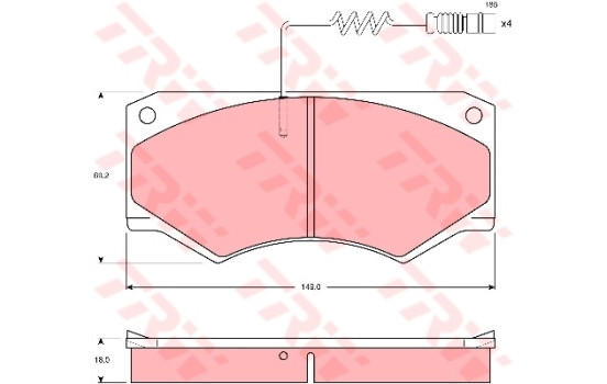 Brake Pad Set, disc brake GDB1067 TRW