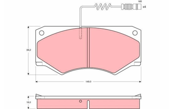 Brake Pad Set, disc brake GDB1067 TRW, Image 2