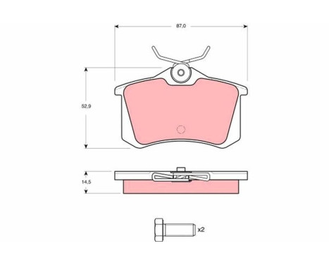 Brake Pad Set, disc brake GDB1073 TRW, Image 2