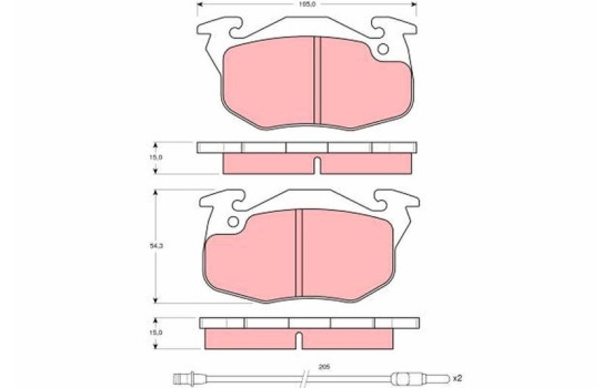 Brake Pad Set, disc brake GDB1079 TRW, Image 2