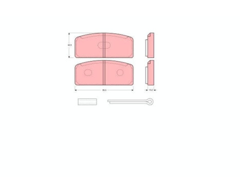 Brake Pad Set, disc brake GDB108 TRW, Image 2