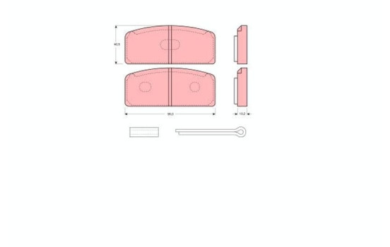 Brake Pad Set, disc brake GDB108 TRW, Image 2
