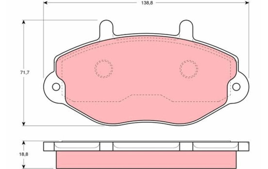 Brake Pad Set, disc brake GDB1080 TRW, Image 2