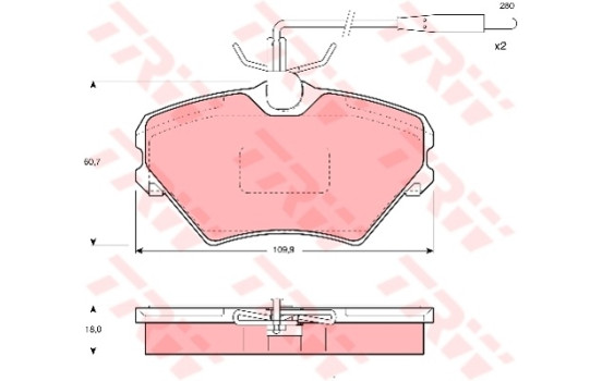 Brake Pad Set, disc brake GDB1087 TRW