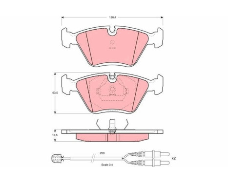 Brake Pad Set, disc brake GDB1098 TRW, Image 2