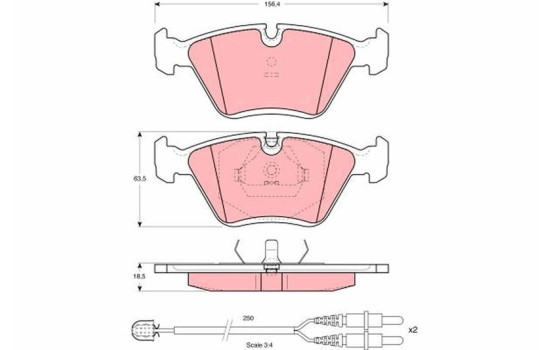 Brake Pad Set, disc brake GDB1098 TRW, Image 2