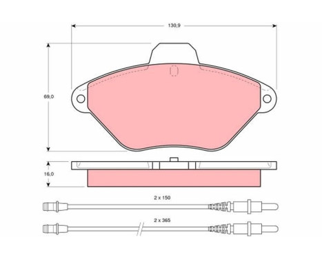 Brake Pad Set, disc brake GDB1102 TRW, Image 2